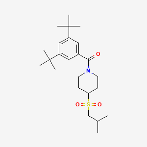 molecular formula C24H39NO3S B2454136 (3,5-Di-tert-butylphenyl)(4-(isobutylsulfonyl)piperidin-1-yl)methanone CAS No. 1797687-27-4