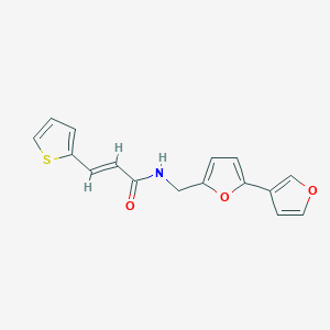 molecular formula C16H13NO3S B2454137 (E)-N-([2,3'-bifuran]-5-ylmethyl)-3-(thiophen-2-yl)acrylamide CAS No. 2035000-99-6