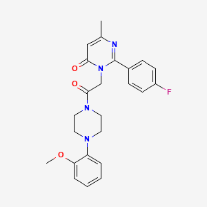 molecular formula C24H25FN4O3 B2454138 2-(4-fluorophenyl)-3-{2-[4-(2-methoxyphenyl)piperazin-1-yl]-2-oxoethyl}-6-methylpyrimidin-4(3H)-one CAS No. 1260992-93-5