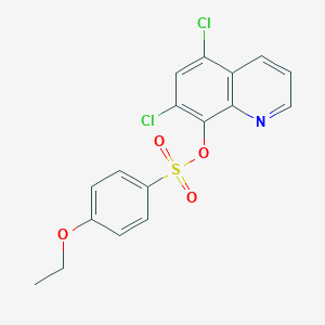 molecular formula C17H13Cl2NO4S B245414 5,7-Dichloro-8-quinolinyl 4-ethoxybenzenesulfonate 