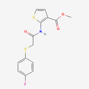 molecular formula C14H12FNO3S2 B2454152 Methyl 2-(2-((4-fluorophenyl)thio)acetamido)thiophene-3-carboxylate CAS No. 896348-49-5