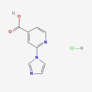molecular formula C9H8ClN3O2 B2454153 2-(1H-imidazol-1-yl)pyridine-4-carboxylic acid hydrochloride CAS No. 1193389-34-2