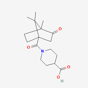 molecular formula C17H25NO4 B2454163 1-((1S,4S)-4,7,7-trimethyl-3-oxobicyclo[2.2.1]heptane-1-carbonyl)piperidine-4-carboxylic acid CAS No. 631860-14-5