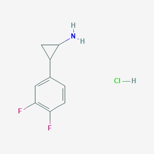 molecular formula C9H10ClF2N B2454164 2-(3,4-Difluorophenyl)cyclopropan-1-amine hydrochloride CAS No. 1311317-25-5
