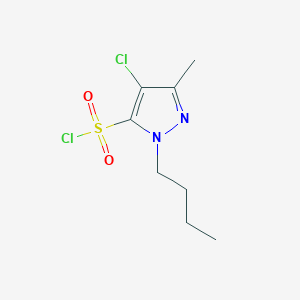 molecular formula C8H12Cl2N2O2S B2454165 1-butyl-4-chloro-3-methyl-1H-pyrazole-5-sulfonyl chloride CAS No. 1245823-79-3
