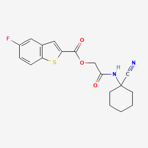 molecular formula C18H17FN2O3S B2454169 [2-[(1-氰基环己基)氨基]-2-氧代乙基] 5-氟-1-苯并噻吩-2-羧酸酯 CAS No. 872108-77-5