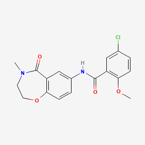 molecular formula C18H17ClN2O4 B2454172 5-Chlor-2-methoxy-N-(4-methyl-5-oxo-2,3,4,5-tetrahydro-1,4-benzoxazepin-7-yl)benzamid CAS No. 921995-42-8