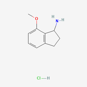 molecular formula C10H14ClNO B2454175 7-Methoxy-2,3-dihydro-1H-inden-1-amine hydrochloride CAS No. 1187160-18-4