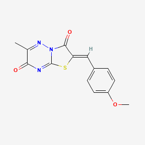 molecular formula C14H11N3O3S B2454180 (Z)-2-(4-methoxybenzylidene)-6-methyl-2H-thiazolo[3,2-b][1,2,4]triazine-3,7-dione CAS No. 53047-86-2