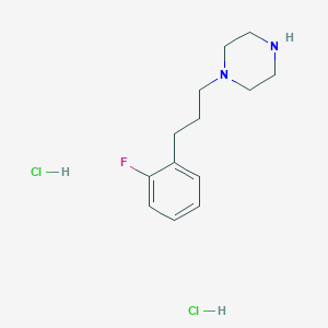 molecular formula C13H21Cl2FN2 B2454181 1-[3-(2-Fluorophenyl)propyl]piperazine dihydrochloride CAS No. 1266686-50-3