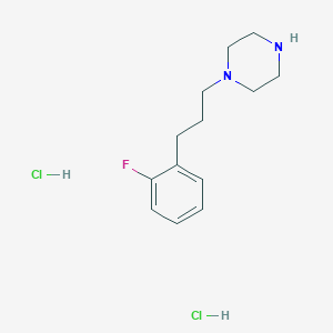 molecular formula C13H21Cl2FN2 B2454181 1-[3-(2-氟苯基)丙基]哌嗪二盐酸盐 CAS No. 1266686-50-3