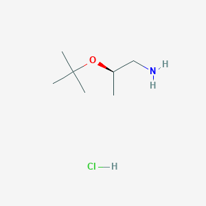 molecular formula C7H18ClNO B2454186 (2R)-2-[(2-甲基丙烷-2-基)氧基]丙烷-1-胺；盐酸盐 CAS No. 2416219-13-9