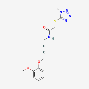 molecular formula C15H17N5O3S B2454190 N-(4-(2-甲氧基苯氧基)丁-2-炔-1-基)-2-((1-甲基-1H-四唑-5-基)硫代)乙酰胺 CAS No. 1428367-49-0