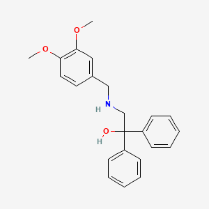 molecular formula C23H25NO3 B2454191 2-[(3,4-Dimethoxybenzyl)amino]-1,1-diphenyl-1-ethanol CAS No. 321432-74-0