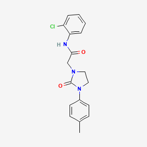 molecular formula C18H18ClN3O2 B2454192 N-(2-chlorophenyl)-2-(2-oxo-3-(p-tolyl)imidazolidin-1-yl)acetamide CAS No. 1251698-37-9