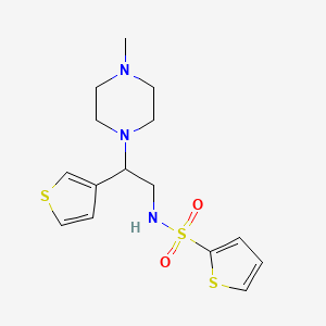 molecular formula C15H21N3O2S3 B2454194 N-(2-(4-methylpiperazin-1-yl)-2-(thiophen-3-yl)ethyl)thiophene-2-sulfonamide CAS No. 946221-48-3