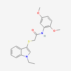 molecular formula C20H22N2O3S B2454196 N-(2,5-dimethoxyphenyl)-2-((1-ethyl-1H-indol-3-yl)thio)acetamide CAS No. 896676-53-2