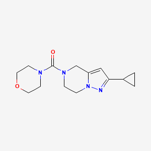 molecular formula C14H20N4O2 B2454204 (2-环丙基-6,7-二氢吡唑并[1,5-a]嘧啶-5(4H)-基)(吗啉基)甲酮 CAS No. 2034605-53-1