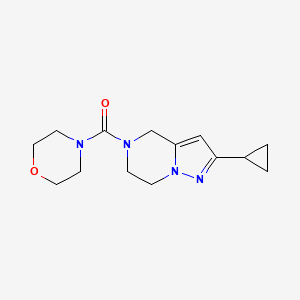 molecular formula C14H20N4O2 B2454204 4-{2-环丙基-4H,5H,6H,7H-吡唑并[1,5-a]吡嗪-5-羰基}吗啉 CAS No. 2034605-53-1