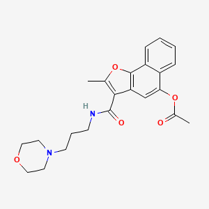 molecular formula C23H26N2O5 B2454219 2-Methyl-3-{[(3-morpholin-4-ylpropyl)amino]carbonyl}naphtho[1,2-b]furan-5-yl acetate CAS No. 867135-86-2