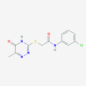 molecular formula C12H11ClN4O2S B2454228 N-(3-chlorophenyl)-2-[(6-methyl-5-oxo-4,5-dihydro-1,2,4-triazin-3-yl)sulfanyl]acetamide CAS No. 577754-33-7