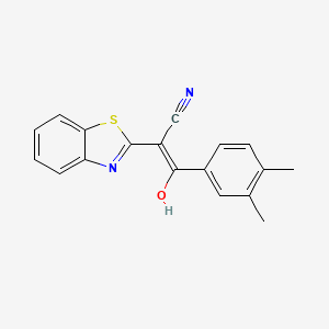 molecular formula C18H14N2OS B2454229 (E)-2-(benzo[d]thiazol-2(3H)-ylidene)-3-(3,4-dimethylphenyl)-3-oxopropanenitrile CAS No. 476284-04-5
