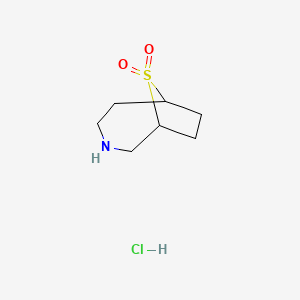 molecular formula C7H14ClNO2S B2454234 9lambda6-Thia-3-azabicyclo[4.2.1]nonane-9,9-dione hydrochloride CAS No. 2059938-06-4