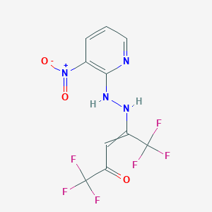 molecular formula C10H6F6N4O3 B2454237 (Z)-1,1,1,5,5,5-六氟-4-羟基-3-戊烯-2-酮 N-(3-硝基-2-吡啶基)腙 CAS No. 861206-78-2