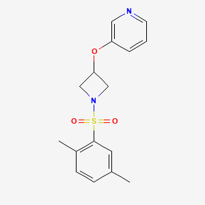 molecular formula C16H18N2O3S B2454240 3-((1-((2,5-Dimethylphenyl)sulfonyl)azetidin-3-yl)oxy)pyridine CAS No. 1904400-85-6