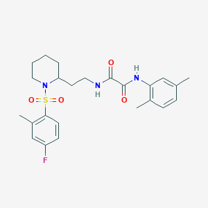 molecular formula C24H30FN3O4S B2454244 N'-(2,5-dimetilfenil)-N-{2-[1-(4-fluoro-2-metilbencenosulfonil)piperidin-2-il]etil}etandiamida CAS No. 898407-30-2