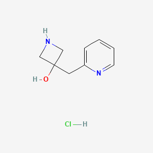 molecular formula C9H13ClN2O B2454249 3-(2-Piridilmetil)azetidin-3-ol; clorhidrato CAS No. 2387602-60-8