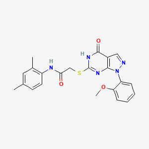 molecular formula C22H21N5O3S B2454252 N-(2,4-dimethylphenyl)-2-((1-(2-methoxyphenyl)-4-oxo-4,5-dihydro-1H-pyrazolo[3,4-d]pyrimidin-6-yl)thio)acetamide CAS No. 946318-43-0