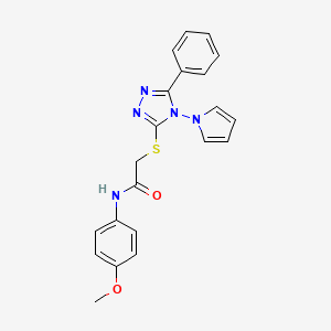N-(4-methoxyphenyl)-2-{[5-phenyl-4-(1H-pyrrol-1-yl)-4H-1,2,4-triazol-3-yl]sulfanyl}acetamide