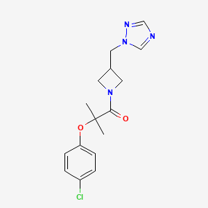 molecular formula C16H19ClN4O2 B2454256 1-(3-((1H-1,2,4-三唑-1-基)甲基)氮杂环丁-1-基)-2-(4-氯苯氧基)-2-甲基丙-1-酮 CAS No. 2320572-71-0