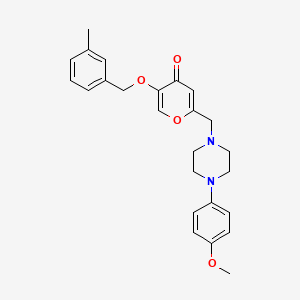 molecular formula C25H28N2O4 B2454265 2-[[4-(4-Methoxyphenyl)piperazin-1-yl]methyl]-5-[(3-methylphenyl)methoxy]pyran-4-one CAS No. 898456-85-4