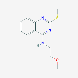 molecular formula C12H15N3OS B2454270 N-(2-甲氧基乙基)-2-(甲硫基)-4-喹唑啉胺 CAS No. 343374-24-3