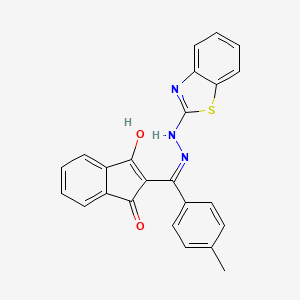 molecular formula C24H17N3O2S B2454272 (Z)-2-((2-(苯并[d]噻唑-2-基)腙)(对甲苯基)甲基)-3-羟基-1H-茚-1-酮 CAS No. 391890-08-7