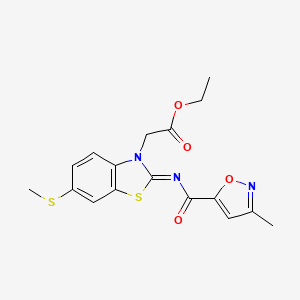(Z)-ethyl 2-(2-((3-methylisoxazole-5-carbonyl)imino)-6-(methylthio)benzo[d]thiazol-3(2H)-yl)acetate