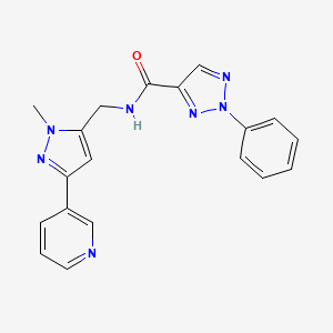 molecular formula C19H17N7O B2454278 N-((1-methyl-3-(pyridin-3-yl)-1H-pyrazol-5-yl)methyl)-2-phenyl-2H-1,2,3-triazole-4-carboxamide CAS No. 2034350-11-1