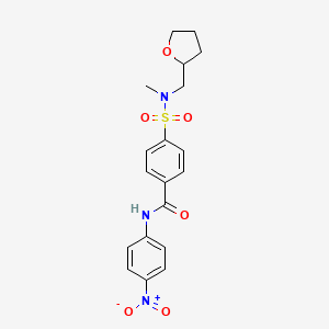 molecular formula C19H21N3O6S B2454280 4-(N-甲基-N-((四氢呋喃-2-基)甲基)磺酰胺基)-N-(4-硝基苯基)苯甲酰胺 CAS No. 892856-63-2