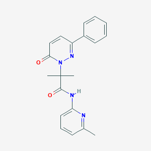 molecular formula C20H20N4O2 B2454283 2-methyl-N-(6-methylpyridin-2-yl)-2-(6-oxo-3-phenylpyridazin-1(6H)-yl)propanamide CAS No. 1203185-06-1