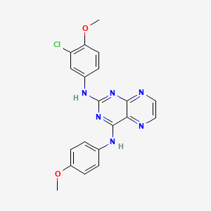 molecular formula C20H17ClN6O2 B2454288 N2-(3-chloro-4-methoxyphenyl)-N4-(4-methoxyphenyl)pteridine-2,4-diamine CAS No. 946348-82-9