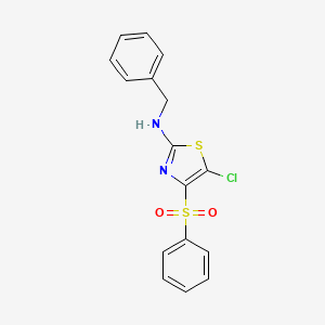 molecular formula C16H13ClN2O2S2 B2454293 4-(benzenesulfonyl)-N-benzyl-5-chloro-1,3-thiazol-2-amine CAS No. 313371-73-2