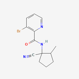 molecular formula C13H14BrN3O B2454297 3-bromo-N-(1-cyano-2-methylcyclopentyl)pyridine-2-carboxamide CAS No. 1808830-50-3