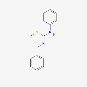 molecular formula C16H18N2S B2454303 1-Methyl-4-({[(methylsulfanyl)(phenylimino)methyl]amino}methyl)benzene CAS No. 400078-35-5