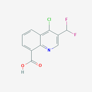molecular formula C11H6ClF2NO2 B2454304 4-Chloro-3-(difluoromethyl)quinoline-8-carboxylic acid CAS No. 2248297-67-6