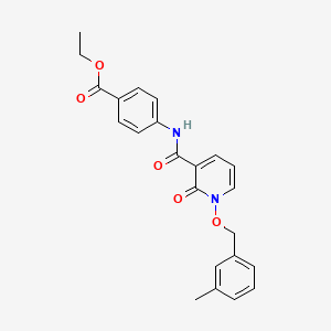 molecular formula C23H22N2O5 B2454305 Ethyl 4-(1-((3-methylbenzyl)oxy)-2-oxo-1,2-dihydropyridine-3-carboxamido)benzoate CAS No. 852365-05-0