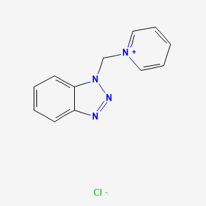 molecular formula C12H11ClN4 B2454312 1-(1H-1,2,3-Benzotriazol-1-ylmethyl)pyridin-1-ium chloride CAS No. 111198-06-2