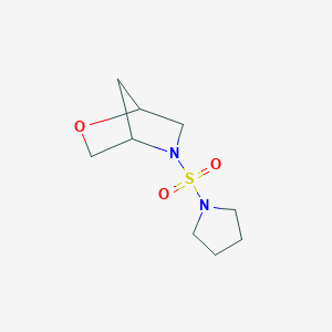 molecular formula C9H16N2O3S B2454318 5-(Pyrrolidin-1-ylsulfonyl)-2-oxa-5-azabicyclo[2.2.1]heptane CAS No. 2034377-70-1