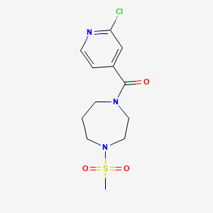 molecular formula C12H16ClN3O3S B2454324 1-(2-Chloropyridine-4-carbonyl)-4-methanesulfonyl-1,4-diazepane CAS No. 1147406-32-3